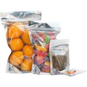 Clear Silver Mylar Bags Stand Up Food Pouch