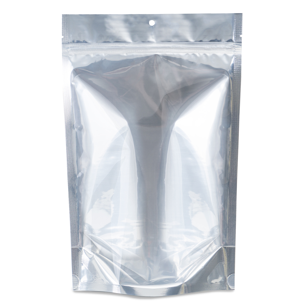 Nysm Clear Silver Stand Up Pouches 7 5×11 5×3 5 100 Pack